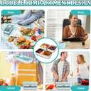 4 Pcs Stainless Steel Snack Containers, Grab and Go Snack Containers Reusable, Double Compartment Condiment with Lid Stainless Steel Food Storage for Classroom Travel and Outdoor Camping