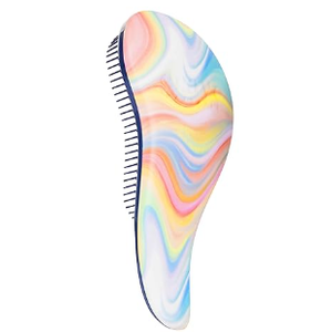 Crave Naturals Glide Thru Detangler Brush Pack of 1 - Curly Hair Brush for Women and Kids - Wet and Dry Comb for Adults - Soft Flexible Bristles for Gentle Use -  Soft Hazy Swirl