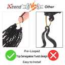 Xtrend Pre Looped Brazilian Afro Kinky Crochet Hair Black Braiding Hair 10Inch 8 Packs Micro Curly Braiding Hair Extensions Deep Wave Synthetic Mini Passion Twist Hair For Boho (30Strands/Pack1B#)