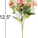 KAOYOO 2 PCS Artificial Rose Bouquet Short Stems for DIY Wedding Decoration Bridal Bouquet Home Decorations(2-PCS) (Pink/Champagne)