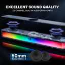 Redragon GS515 RGB Desktop Soundbar, 2.0 Channel Stereo Computer Speakers for Desktop with BT 5.3, USB-C/USB Powered, Black