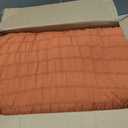 CozyLux Oversized King Comforter Set 120x98 7-Piece Burnt Orange Seersucker