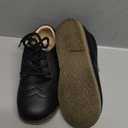 Meckior Toddler Boys Girls Black Dress Shoes Little Kid Oxford Shoes Wedding Church Dress Shoes PU Leather Lace Up School Uniform Loafer Flats 23