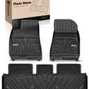 YHTAUTO for Tesla Model 3 2023 2022 2021 Floor Mats, All Weather TPE Car Mats Carpet, 1st & 2nd Row, Set of 3, Black