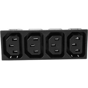 uxcell Panel Mount Plug Adapter AC 250V 15A /10A C13 3 Pins 4 Outlets IEC Inlet Module Plug Power Connector Socket Straight
