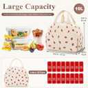 KUBYA Lunch Box for Women, Cute Strawberry Corduroy Insulated Lunch Bag Women Reusable Work Leakproof Simple Adults Large Lunch Boxes Tote Bag Men Cooler Bag