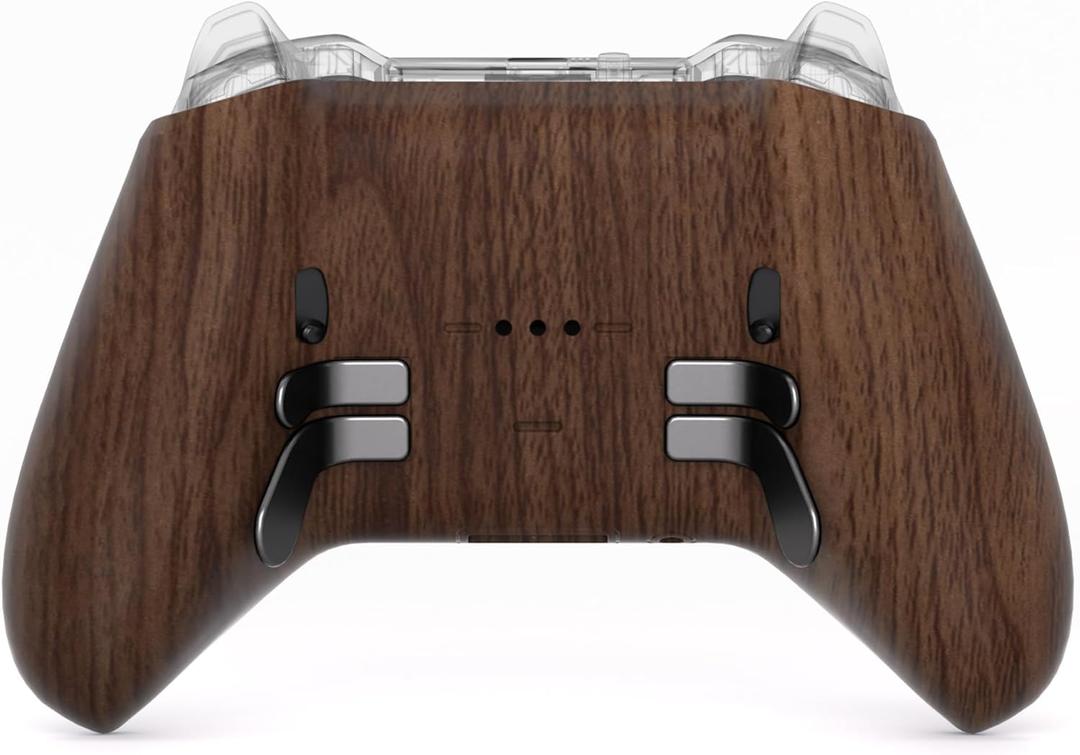 eXtremeRate Replacement Bottom Shell Case for Xbox Elite Series 2 Controller, Wood Grain Back Housing Shell Cover for Xbox Elite Series 2 Core Wireless Controller Model 1797