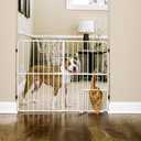 Carlson Extra Tall Metal Expandable Pet Gate White, Includes Small Pet Door 32" Tall x 22" - 38" Wide