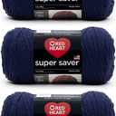 Red Heart Super Saver Soft Navy Yarn - 3 Pack of 7oz/198g - Acrylic - 4 Medium (Worsted) - 364 Yards - Knitting/Crochet