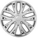 16 Inch Hubcaps with Adjustable Steel Retention Rings, Premium ABS Universal Fit, Set of 4 Wheel Covers (Silver)