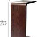 Simple C Shaped End Table Couch Side Table, Item Placement Computer Office Side Table, Solid Wood Frame for Living Room Bedroom Side Tables, Walnut Color