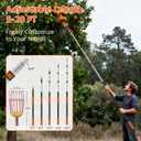 26FT Reach Fruit Picker Pole with Basket Telescoping,5-20FT Fruit Picker Pole with Basket, Apple Picker with Telescoping Long Handle, Fruit Grabber with Sturdy & Adjustable Aluminum Pole for Orange