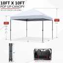 ABCCANOPY Durable Easy Pop up Canopy Tent 10x10, White