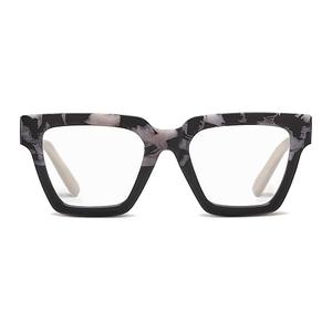 Peepers By PeeperSpecs Oprahs Favorite Womens Take A Bow Square Blue Light Blocking Reading Glasses | Black Marble/Black +2.25