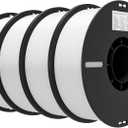 Creality 3D Printer Filament 1.75mm 4KG, PLA Filament Bulk +/- 0.02mm, 4 Pack 1kg Spool(2.2lbs) 3D Printing Filament Fits for Most FDM 3D Printers, 4 White