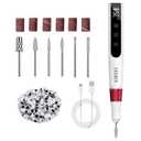 AIRSEE Master Cordless Electric Nail Drill Machine, 35000 RPM Stepless Speed, Professional Rechargeable Nail File Set with LED Display, Portable E-File Dremel Kit for Salon,Red