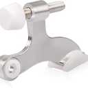 HOMOTEK 8 Pack Hinge Pin Satin Nickel Door Stopper,Adjustable Deluxe Heavy Duty Door Stopper 2-1/2"x1-3/4,with White Rubber Bumper Tips