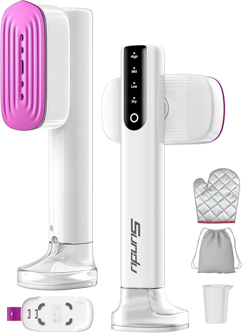 Steamer for Clothes,1200W Powerful Portable Steamer Iron,15s Fast Heat-up,180ml Tank,20 Min Continuous Steam, Wrinkle Remover for Travel, Home, Office(Oyster white)