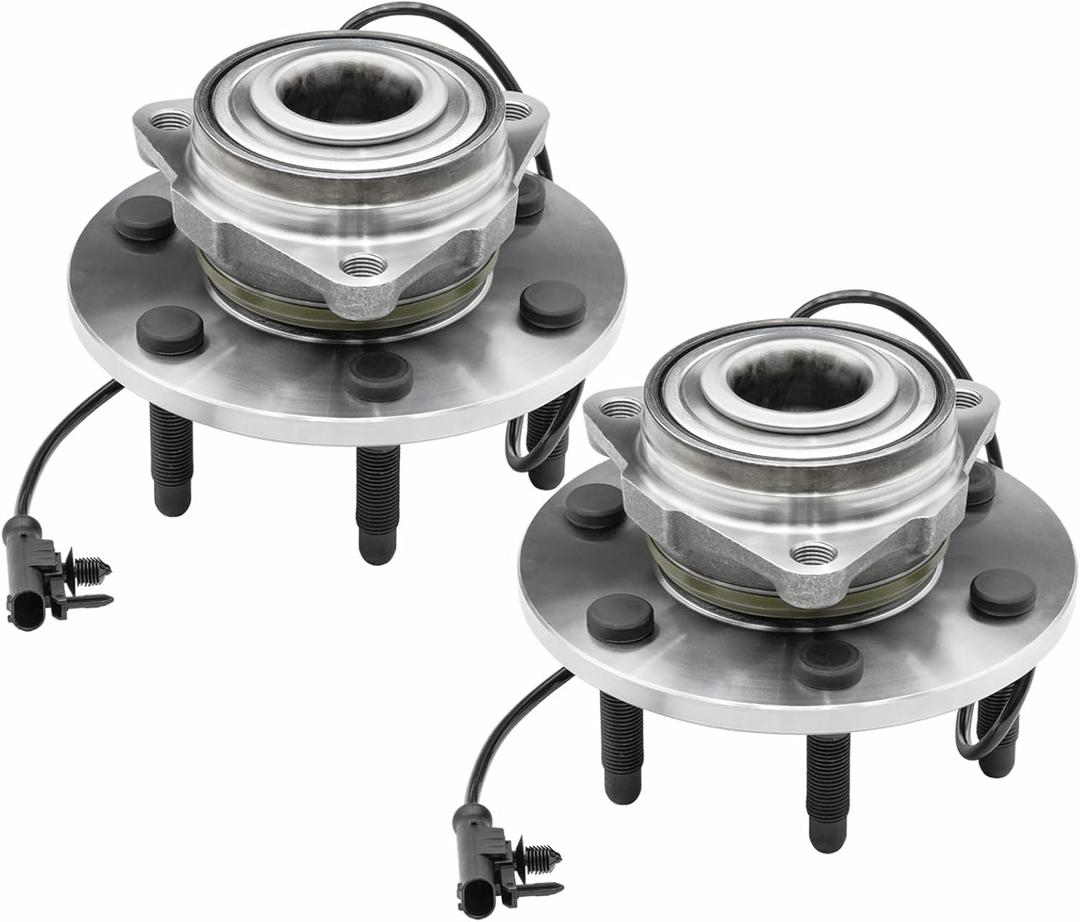 Vurkcy 515096 Front Wheel Bearing Hubs Assembly Fit 2007-2014 Chevy Cadillac GMC Silverado Suburban 1500 Tahoe Avalanche Sierra 1500 Yukon XL Escalade ESV EXT 4WD AWD, 6 Lugs w/ABS, Pair Hubs