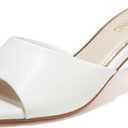 Women's Kitten Heels Sandals Low Heels Slip On Slides 2 Inch Heeled Square Open Toe Sandals for Women (6.5, White)