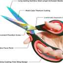 Scissors All Purpose, 9.5 Inch Premium Stainless Steel Scissors Heavy Duty Titanium Coating Sewing Fabric Scissor Cutting Fabric Leather, Hand Cutting Tools for Office, Home, School, Sewing and Crafts (Yellow)