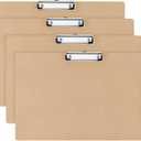 Henoyso 4 Pcs Extra Large 14x20 Inch Clipboard Wooden Lap Board with Low Profile Clip Brown Double Landscape Clip Hardboard Drawing Board Horizontal Clipboard for Paper Sketching Art Supplies