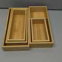 Bamboo Drawer Organizer 5 Pcs for Kitchen Multi-purpose Storage Dividers for Kitchen, Office, Jewelry, Cosmetics, Wooden Drawer Dividers for Drawer Organizer Desk Organizer Gift for Women Gifts Idea (1)