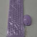 LeadsaiL Purple Wireless Keyboard and Mouse Combo, Full-Sized Ergonomic Computer Keyboard, 2.4GHz USB Cordless Keyboard Silent Mouse Set, 12 FN Shortcuts for Windows MacOS Laptop Computer
