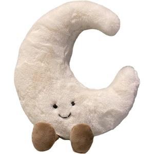 JOSON Sun Shaped Plush Toys, Soft Bedside Sofa Pillows, Used for Home Decoration as Birthday Gifts for Children and Girls (Moon)