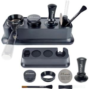 7 Pack Espresso Tamper Station&Coffee Distributor Tamper&Espresso WDT Stirrer&Coffee Tamping&Brush&Coffee Dosing Funnel&Espresso Puck Screen, Espresso Accessories for Bar Home Office (54 mm)
