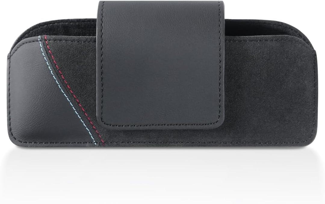 BETTERHUMZ Car Eyeglasses Holder Storage Case Compatible with BMW 5 6 GT X5 X6 Serie E60 E70 E71 G30 G38 525i 530i 540i for Alcantara Sunglasses Organizer Box Accessories (NAPA leather)