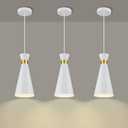 2026 New Mid Century Modern Pendant Lights Kitchen Island 3 Pack, 5.9"D x 13"H Cone Shape, Brass Gold & White Pendant Light Fixtures, Island Lights Kitchen Pendant Lighting over Sink Dining Room