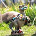 SOWSUN Garden Gnomes Statues Yard Decorations Outdoor Garden Decor, 14 Dinosaur Gnomes Garden Statues, Patio, Lawn Ornament, Gardening Gifts for Women for Housewarming