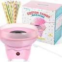 Cotton Candy Machine, Mini Cotton Candy Maker for Kids, Pink Vintage Candy Maker for Christmas Gift, Home, Birthday Family Party, Includes 20 Cotton Candy Sticks & Sugar Scoop