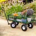 Carro de jardn de 4 ruedas, carro utilitario de lados extrables