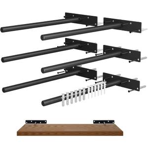Floating Shelf Brackets, 12 inch Hidden Shelf Brackets Heavy Duty Blind Shelf Support, 200LBS Load Capacity, 6 Pack Floating Shelf Hardware for DIY Wood Wall Floating Shelves