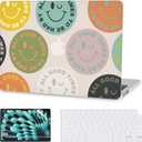 G JGOO Compatible with MacBook Air 13 inch Case 2025 2024 2023 2022 M4 A3240 M3 A3113 M2 A2681, Plastic Hard Shell for MacBook Air 13.6 inch Case + Keyboard Cover + Screen Protector, Colorful Face