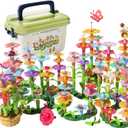 TEMI 224 PCS Flower Garden Building Toys for Girls Toys, Educational STEM Toy and Preschool Garden Play Set for Toddlers 3 4 5 6 7 Year Old Kids Boys Girls, Flower Stacking Toys for Kids Age 3-6