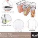 PRAKI 5PCS Cereal Containers Storage Set, BPA Free Airtight Food Storage Container Set with Lids, Kitchen Pantry Organization and Storage for Sugar, Baking Supplies with 20 Labels & Mark(4L Black)