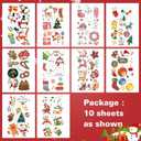 9 x Luminous Christmas Temporary Tattoos for Kids - 120 Pieces Christmas Glow in The Dark Tattoos Stickers for Boys and Girls,Christmas Party Favors for Kids Stocking Stuffers and Gifts 10 Sheets