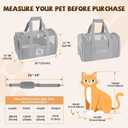 Soft Cat Carrier for Pets Up to 25 lbs, Cat Pet Travel Bag with Padded Shoulder Strap and Detachable Cat Food Bowl, Pet Dog Carriers for Small Dogs and Puppies, Travel Carry, Gray