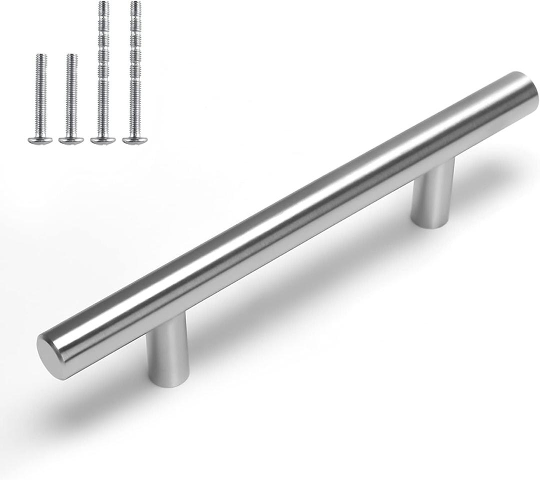 Homdiy 15 Pack 3-1/2 Inch Brushed Nickel Cabinet Pulls - Modern Handles for Drawers and Doors, Stainless Steel Hardware