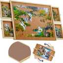 1500 Piece Wooden Jigsaw Puzzle Table - 4 Drawers, Rotating Puzzle Board | 35 X 28 Jigsaw Puzzle Board | Puzzle Cover Included - Portable Puzzle Tables for Adults and Kids by Beyond Innoventions