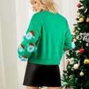 Ugly Christmas Sweaters for Women Funny Santa Xmas Snowflake Holiday Party Cute Knitted Pullover Tops (Large, Green)