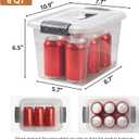 Citylife 4 Packs 6 QT Storage Bins with Lids Clear Plastic Bins with Grey Handle Stackable Storage Containers for Organizing
