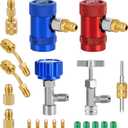 WADEO R1234yf Adapter Kit, AC Gauge Hose Conversion Adapters Including R1234yf Quick Coupler, R1234yf Can Tap, R410A Adapter, Tank Adapter and Valve Core Remover for R1234YF Refrigerant Charging