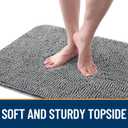 OLANLY Dog Door Mat for Muddy Paws 36x24, Absorbs Moisture and Dirt, Absorbent Non-Slip Washable Doormat, Quick Dry Chenille Mud Mat for Dogs, Entry Indoor Entryway Carpet for Inside Floor, Grey