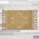 Jean Pierre - Ricardo Bath Mat, Woven Fringe Bathroom Rugs, 100% Cotton, Premium Bathroom Decor - Measures 17" x 31" - Linen