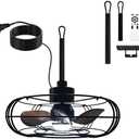 ETUOLMP Outdoor Ceiling Fan with Light and Remote, 21" Wet Rated Outdoor Fans for Patios & Gazebo, 6-Speed Adjustable, 3-Color Dimmable LED (Black)