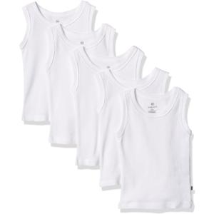 HonestBaby Muscle Tee Sleeveless T-Shirt Multi-Packs, 5-Pack Bright White, 18 Months